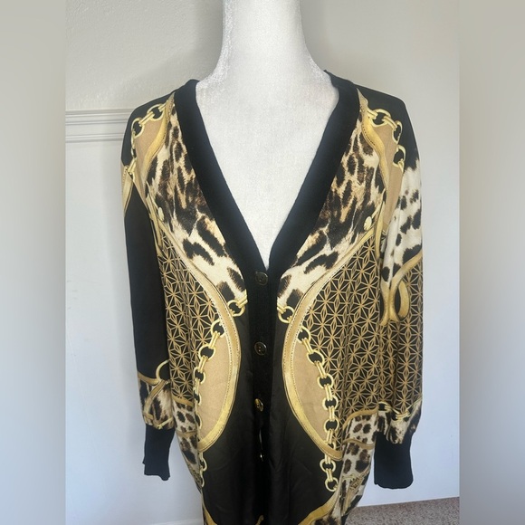 Black Label Brown and Black Print Women's Sweater size 2 - Picture 2 of 9